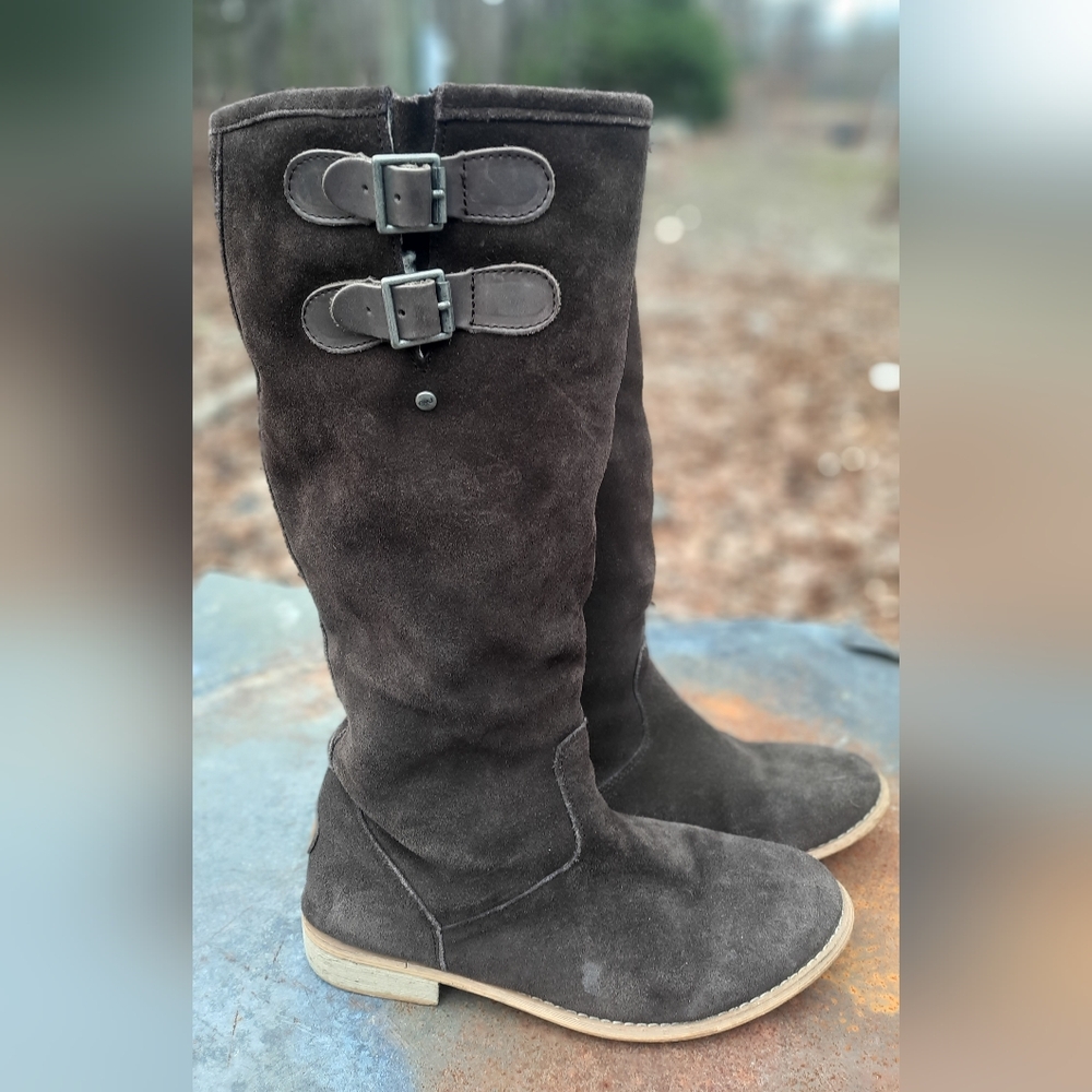 EMU Australia Tall Suede Shearling Knee High Boots